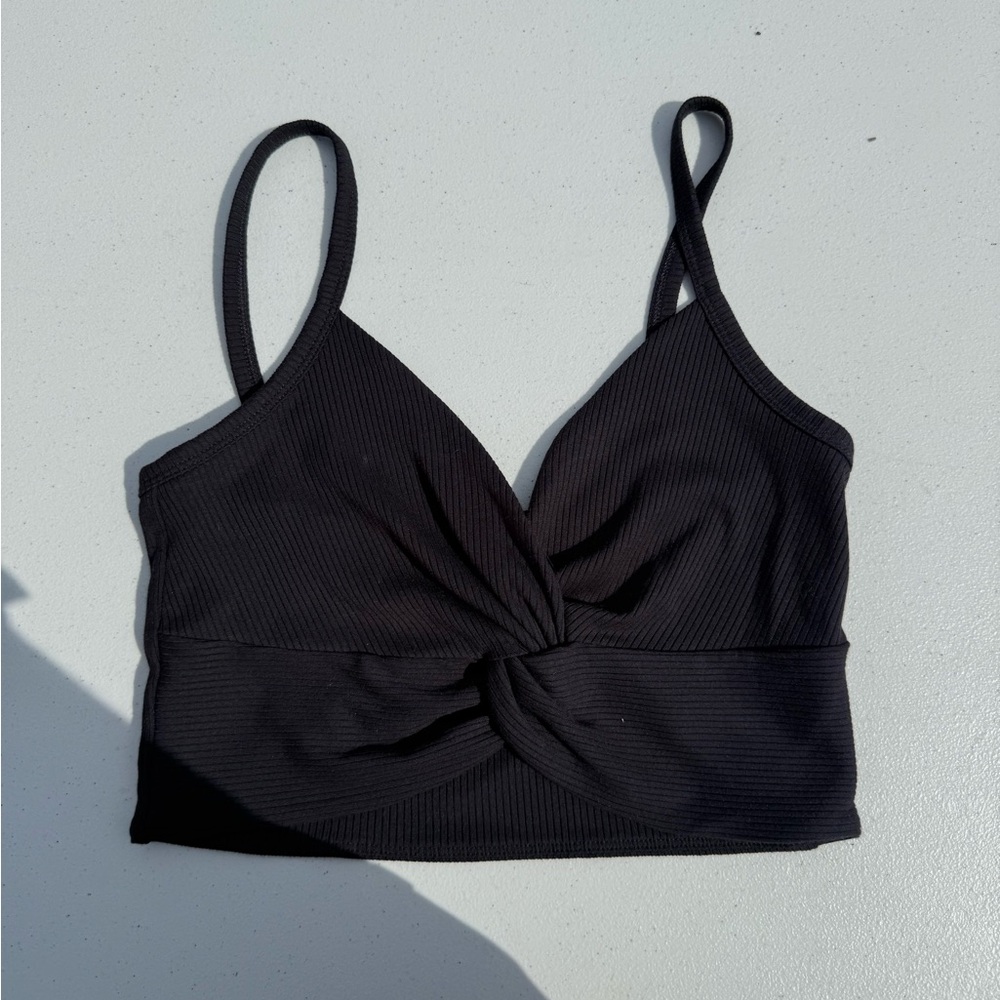 Wilfred Black Ribbed Crop Top